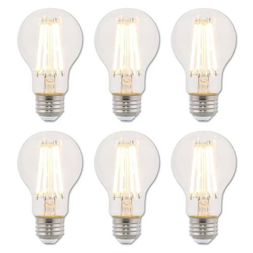 Image of Westinghouse 5259020 8 Watt (75 Watt Equivalent) A19 Dimmable Clear Filament LED Light Bulb, Medium Base, 6 Pack