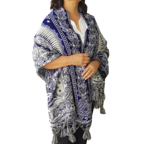 Rebozo Virgen Guadalupe, Woman shawl, Mexican embroidered Virgin Mary Our Lady of Guadalupe, Sarape blanket fabric, Woven Wrap Poncho Gaban Scarf4