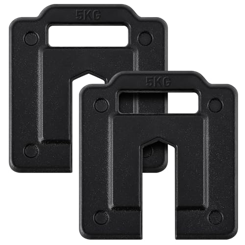 MorningRo 2 Pcs Steel Base Weights for Backdrop Stand Canopy Weight Plates for Pop up Canopy Tents Pipe and Drape Backdrop Stand Outdoor Wedding Decor Umbrella, 11lb Per Piece