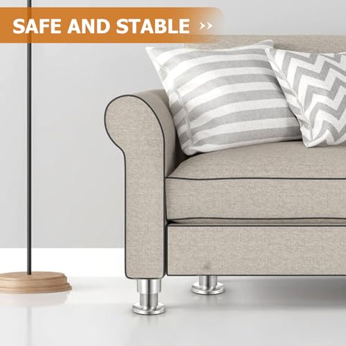 Patas ajustables de acero inoxidable para muebles pack de 4 unidades soporte resistente 7