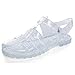 Hee grand Crystal Jelly Sandals for Women Retro Slingback Jelly Shoes Summer Beach Sandals,Flats-Silver 7.5