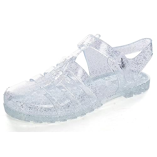 Image of Hee grand Crystal Jelly Heel Sandals for Women Summer Beach Jelly Shoes