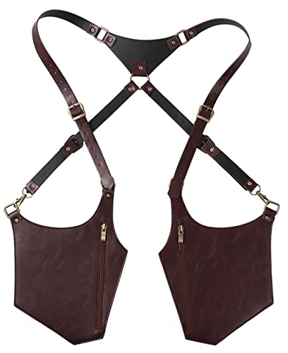 BomDog Retro Correa Oculta Bajo el Brazo Doble Bolsa de Hombro, Doble Bolsa de Hombro Bolsa de Axila/Brown/Size