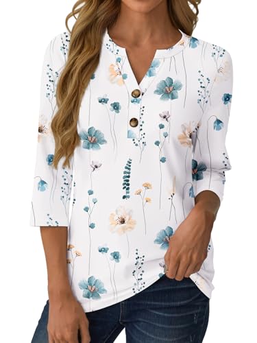 GKBK Women's Henley V Neck Button Down Blouse (Various) - image 2
