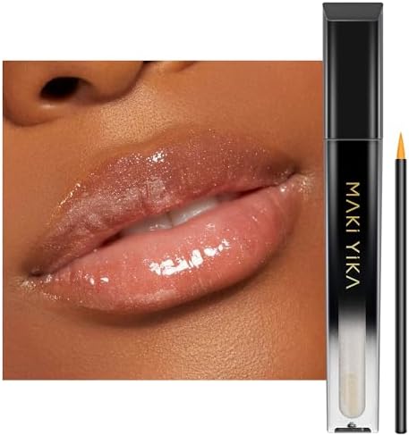 MAKI YIKA Clear Lip Gloss for Women Lip Plumper Gloss Tinted Glitter