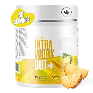 Shop Sante Intra Workout Plus – EAA + BCAA Powder – 30 Servings, Essential Amino Acids, Drink Supplements for Hydration, Endurance & Muscle Recovery – 8g EAAs, Electrolytes – Pineapple.