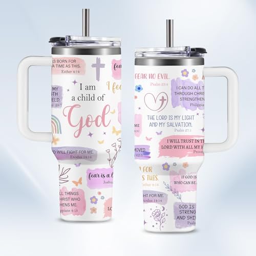 Christian Gifts for Women 40oz Tumbler - I Am a Child of God Insu...