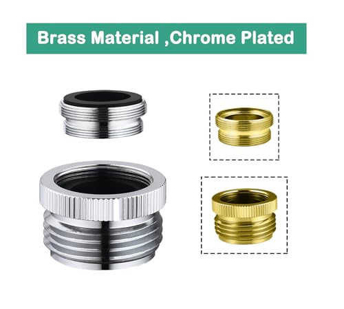 walkinginrain Faucet Adapter with Aerator, Sink Faucet to Garden Hose Adapter, Faucet Adapter to Garden Hose for Kitchen and Bathroom, 3/4" GHT Thread Chrome - Thumbnail 5