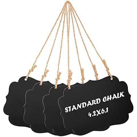 Kamehame Hanging Chalkboard Acrylic Mini Chalkboard Signs 4 Pcs 16 x 11 cm Small Blackboard with Jute String Reusable Chalk Board Sign for Home Office Restaurant Wedding Birthday Party Decoration Cover