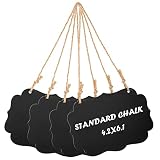 Kamehame Hanging Chalkboard Signs, Set of 4 Small 6.1x4.2" Acrylic Blackboard with Jute String, Doub
