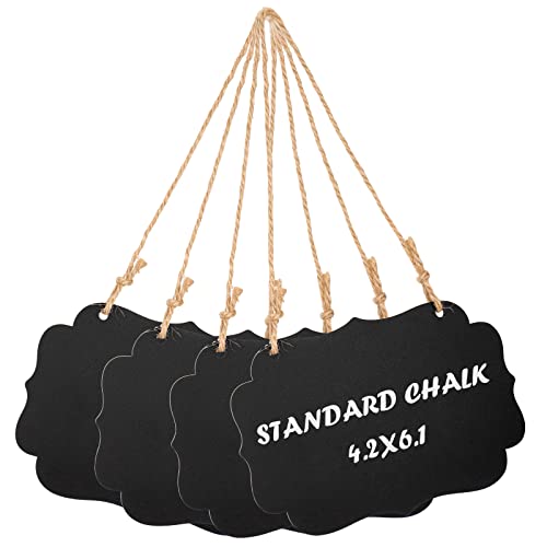 Kamehame Hanging Chalkboard Signs, Set Of 4 Small 6.1X4.2" Acrylic Blackboard With Jute String, Double-Sided Message Board For Memo Message Chalk Board Sign For Home, Parties, Store, Office, Garden #TOP8