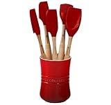 Le Creuset Revolution 6-Piece Silicone Kitchen Set, Cerise (Cherry Red)