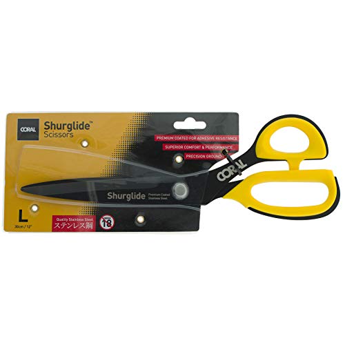 Coral 56801 Shurglide Scissors with Premium Coated Stainless Steel Blade for Wallpaper Large 30CM / 12 inch