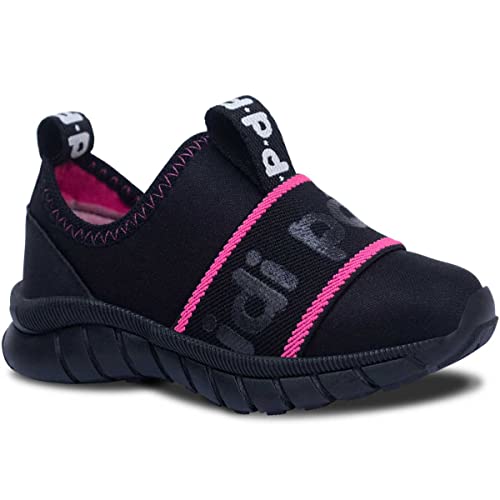 Tenis Casual Infantil Nº 20 ao 27 Menina Menino Moda Calce Fácil 11.59 (Preto/Pink, BR, Criança de 1