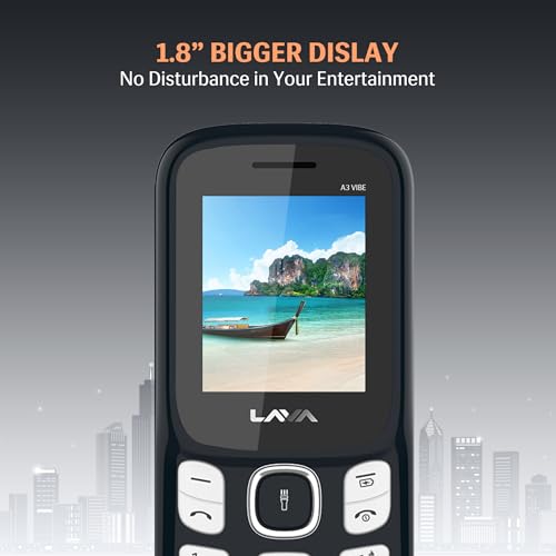 Image of Lava A3 Vibe Dual Sim Keypad Mobile Phone | 1750mAh Big Battery | 1.8 inch Large Display | 7 Languages Read & Write Support | Vibration Alert (Dark Blue)