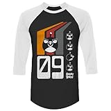 ANGRY BIRDS Official Retro Retro Bomb '09 Printed 3/4 Sleeve Raglan 100% Cotton Adult T-Shirt for Men, Women, Unisex Black