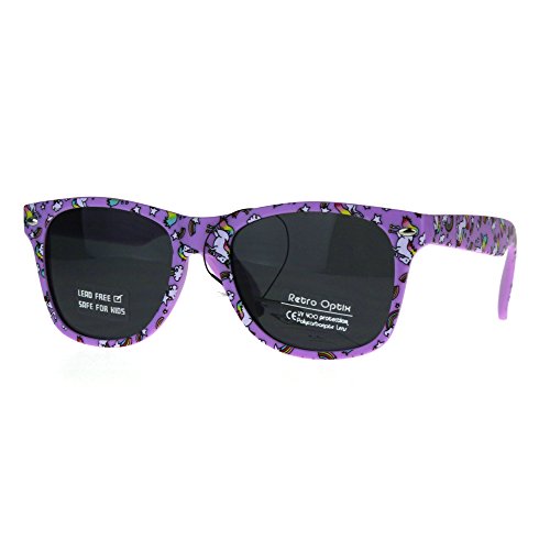 Lunettes de soleil licorne enfant violettes pour un anniversaire magique