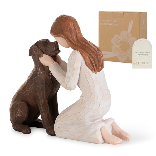 Storieme Chocolate Labrador Gifts for Women: Dog Mum Gifts for Dog Lovers - Pet Loss Memorial Figurines