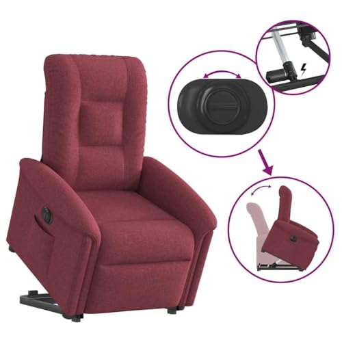 Chaise inclinable électrique bordeaux pour salon de lecture - 4