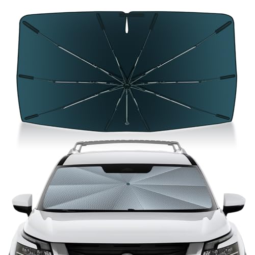 Image of Autorder Windshield Sun Shade Umbrella for 2022-2025 2026 Nissan Pathfinder Accessories,Upgraded Ice Crystal Material,Easy Setup Umbrella Sunshade for Car Windshield,100% Sun Blocking