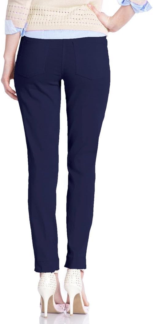 SLIM-SATION Women's Wide Band Pull On Ankle Pant with Tummy Control, 6, Midnight - Image 2