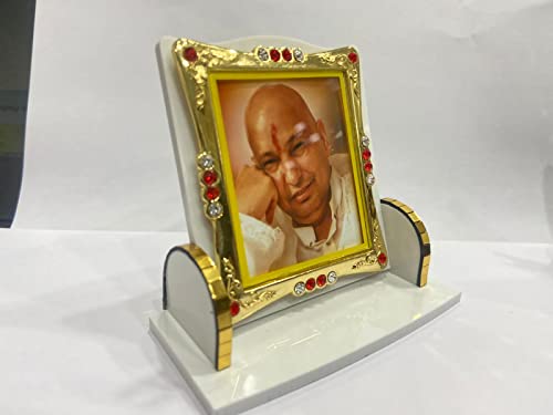 Image of Guru Ji CAR SWAROOP Dashboard Shukrana Guru Ji Home Decor,Office Table (Guruji Face) Desktop and Workplace (White)