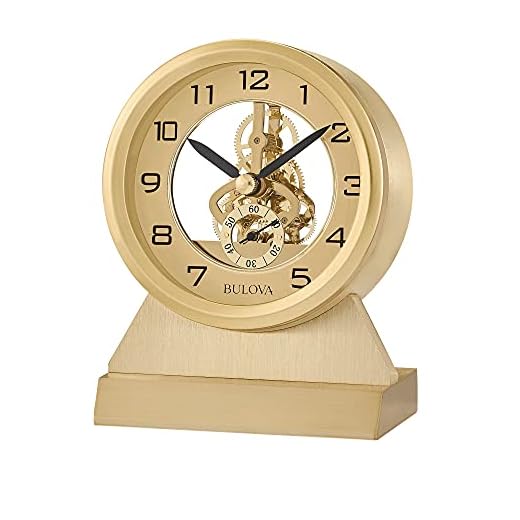 Bulova Golden Eye Tabletop Clock, Brass