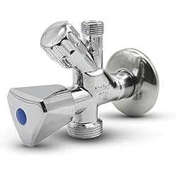 Grifo Doble Lavadora Y Fregadero DOJA Barcelona | Válvula Mixta Lavadora | Pack 1 | Grifo Lavabo y Lavadora 1/2´´ x 3/4´´ x 3/8´´ | 115x87mm | Metal y Plástico | Valvula Mixta | para Grifo Ducha, Grifo Jardin, Grifo Doble...