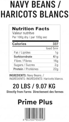 Bulk Dried Beans Variety 20lb – Multiple Types Available for Cooking, Restaurant & Food Service Use (NAVY BEANS)