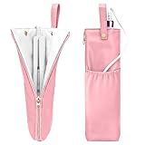 Fgsimply Hot Hair Tools Travel Bag with Heat Resistant Mat, 2-in-1 Hot Tools Organizer for Curling Iron, Flat Iron, Portable Travel Holder & Mat for Women (Pink)