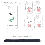 Dockem Etui na Karty na iPhone 17e, iPhone 16e z Wbudowaną Metalową Płytką do Mocowania Magnetycznego & 2 Kieszenie: M2 Luxe Etui z Portfelem ze Skóry Syntetycznej Płótno Styl (Węglowa Czerń)
