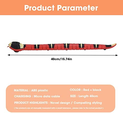 Offfay Smart Sensing Snake Toy for Cats, Interactive Cat Snake Toy, Intelligent Electronic Toy with USB Cable, Party Halloween Tricky Realistic Fake Snake Toy for Cats Dogs Pet