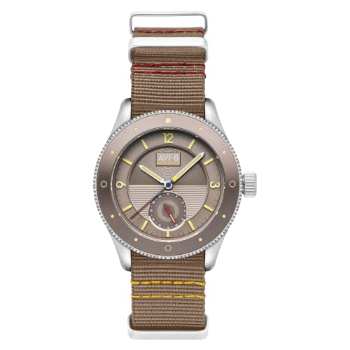Image of AVI-8 Men's 40mm Flyboy Airmaster Sector Meca-Quartz Silver Feather Grey Watch with Nylon Strap AV-4112-03