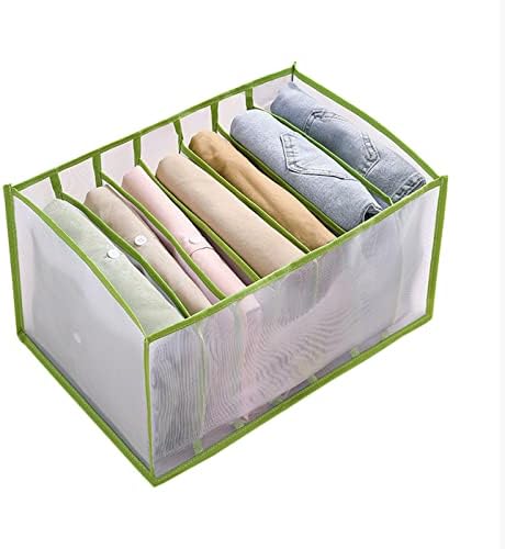 bolukets Clothes Drawer Organisers for Jeans T-shirt Pants Leggings Clothes, 7/9 Grids Foldable Closet Wardrobe Dresser Storage Boxes Large Size Drawer Dividers with Handle