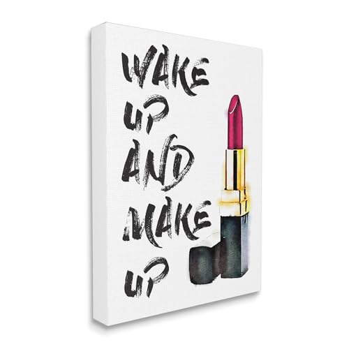 Image of Wake Up and Make Up Typography, 36 x 48 Inch Canvas Wall Art