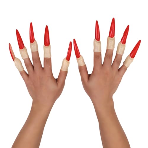 Image of Kaku Fancy Dresses Fake Long Witch Nails for Kids Halloween Party Favours (10pcs) | Fancy Dress Party Prop for Roleplay, Cosplay | Halloween Party Decoration