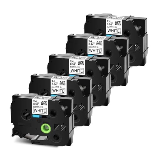 5pbN݊̂tLVuIDC[xe[v12mm for tze-fx231 tz-fx231 forx[J[PT-D600 D210 P700 P710BT(24mm Black on White)