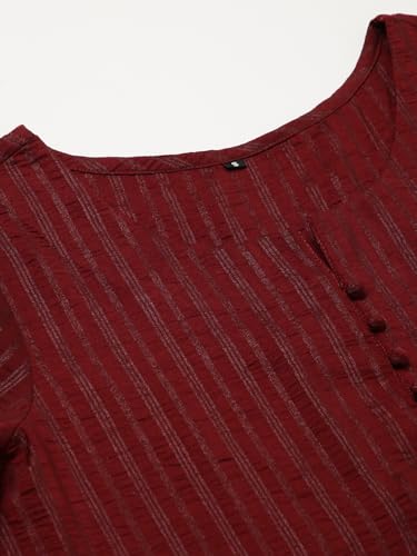 Image of Hritika Women's Cotton Blend Jacquard Woven Kurta with Palazzo Set HRKB0048