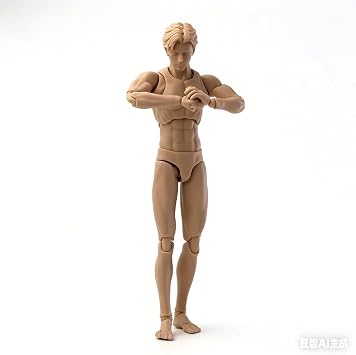 1/12 Scale Male Action Figure, 6inch Super Flexible Lean Male Articulated Joint Body 16.2cmThin Anime Body Interchangeable Hands Slender Miniature Body Doll Collection Yellow Skin | Super Flexible Lean Body, 16.2cm Thin Anime Body, Articulated Joint Body, Interchangeable Hands, Slender Miniature Doll