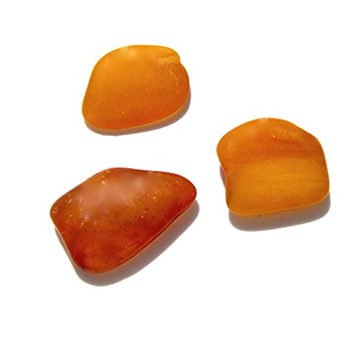 Ian And Valeri Co. Raw Amber Flat Gemstones Small Set Of 3 Gem Stones #TOP4