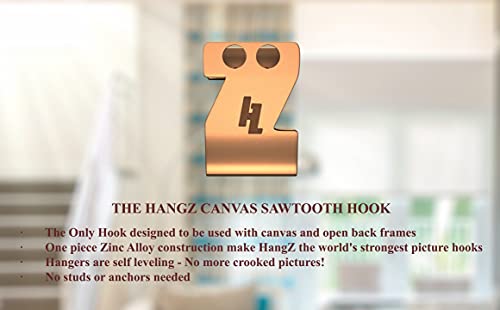 Image of 15lb Canvas Sawtooth Hooks (50-Pack) Exclusively Designed to Work with HangZ 20000B Sawtooth Hangers.