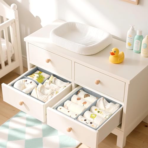 Miniatura 2 de Dimj Organizador Armario - Organizadores De Cajones De Tela Para Guardar Ropa, Organizador Cajones Ropa Interior No Tejidos, Calcetines, Ropa Interior, Gris, 10 Cajas