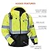 Ergodyne Unisex Adult Hi Vis Safety GloWear 8377 Type R Class 3 Lime Quilted Bomber Jacket, X-Large, Lime, X-Large US