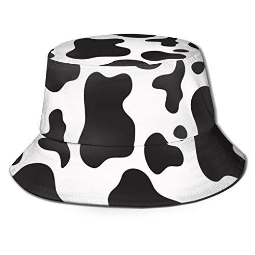 Zhung Ree Cow Print Cotton Bucket Hats (Unisex) Wide Brim Outdoor Summer Cap | Hiking, Beach, Sports