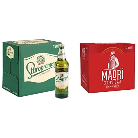 Staropramen 12 x 660 ml (bottles) & Madri Excepcional, 12 x 660ml Cover