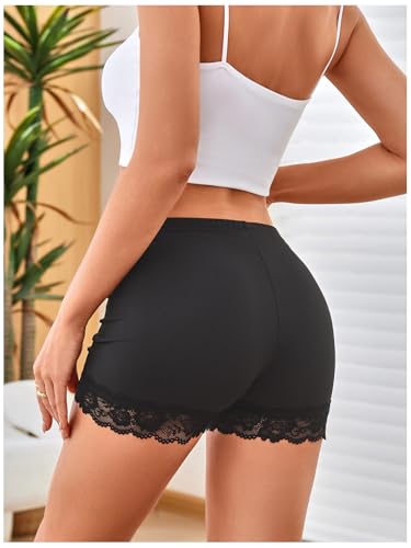 Image of MakeMeChic Women's Summer Lace Trim Shorts Biker Under Dresses