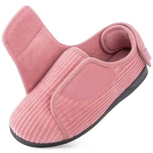 HomeTop Women's Adjustable Comfort Slippers with Memory Foam...