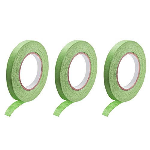 DMiotech 3Pcs 0.48 inch x 21 Yards Masking Tape Painters Tape Rolls for Crafts, Labeling, DIY Decorative Light Green