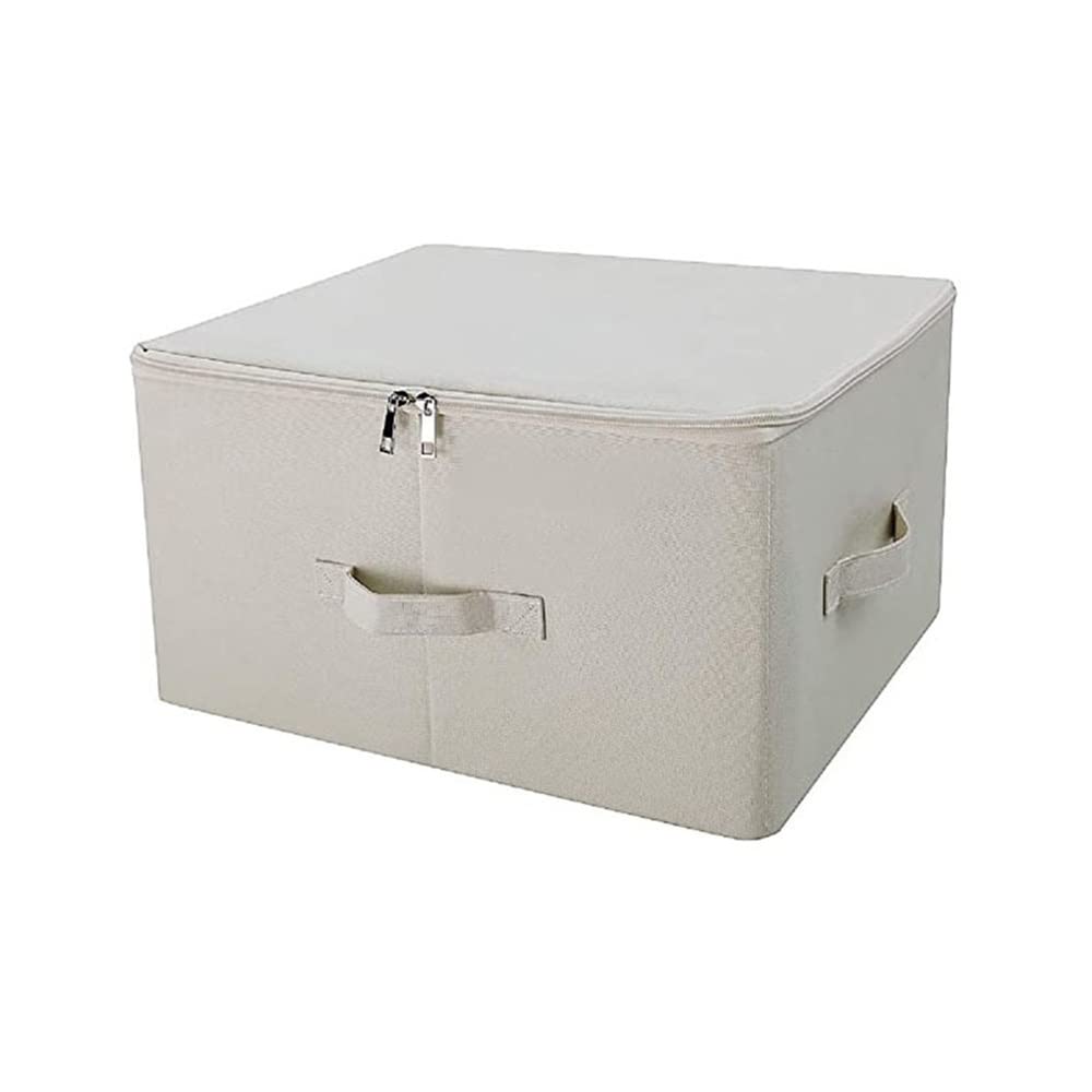 Boîte de rangement pour vêtements pliable grand format beige pour armoire
