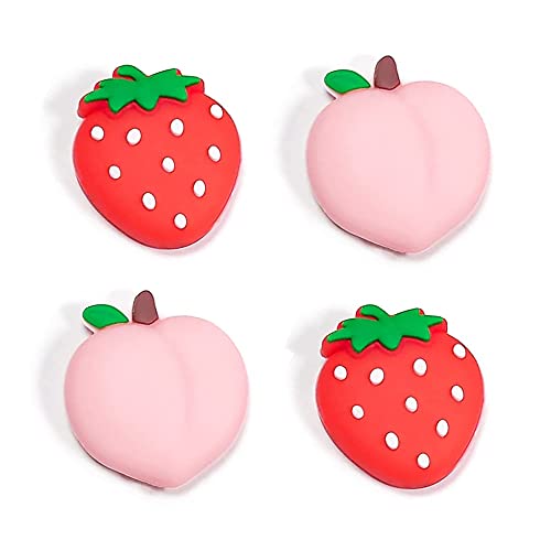 PERFECTSIGHT Thumb Grips – Cute Joystick Caps for Nintendo Switch & Switch Lite, Analog Stick Button Cover, Strawberry & Peach